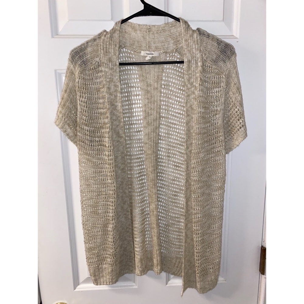 Shot sleeve knit cardigan